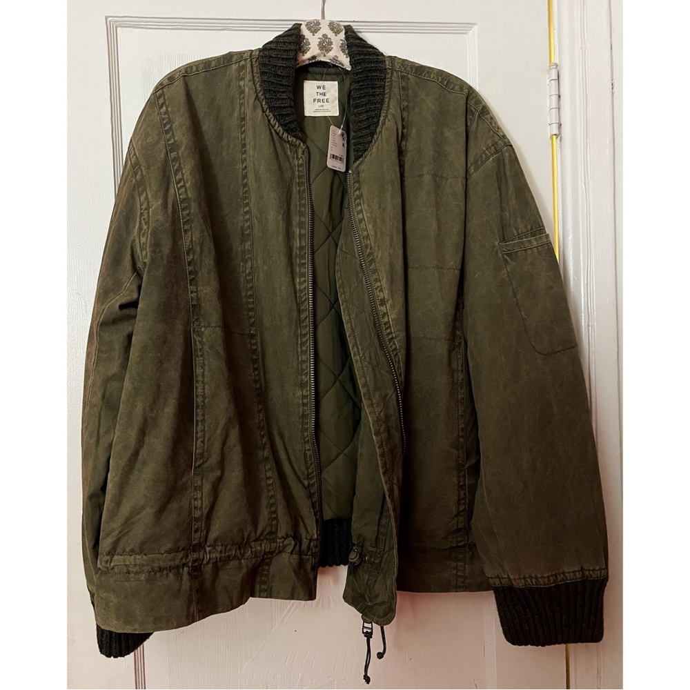 We The Free / Free People - Jax Washed Bomber Jacket (Olive) - Picture 4 of 6